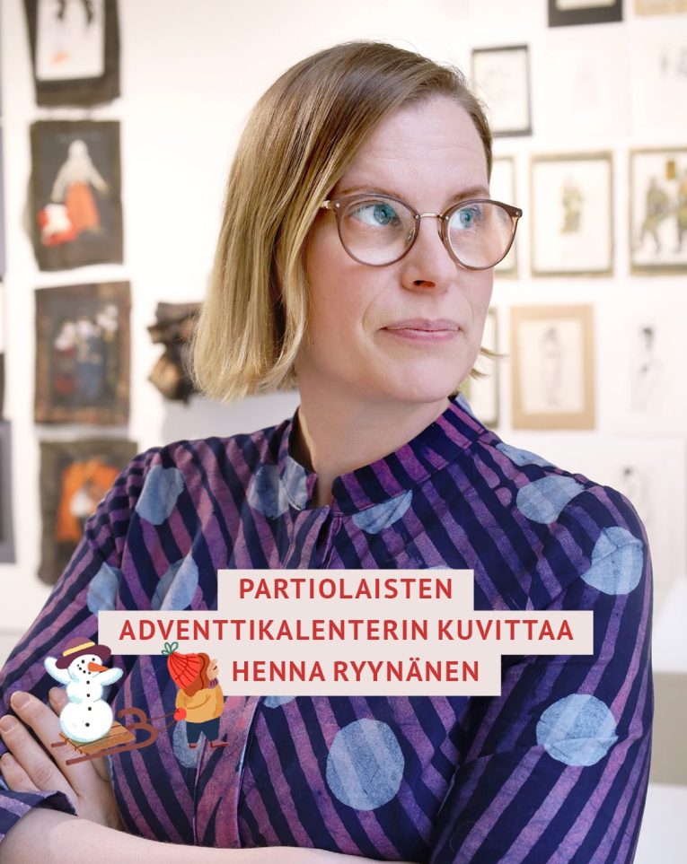 Partiolaisten vuoden 2024 adventtikalenterin on kuvittanut Henna Ryynänen.